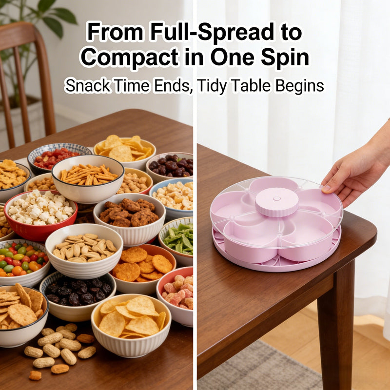 🎁🍽️ Rotating 5-Compartment Snack Tray detail view